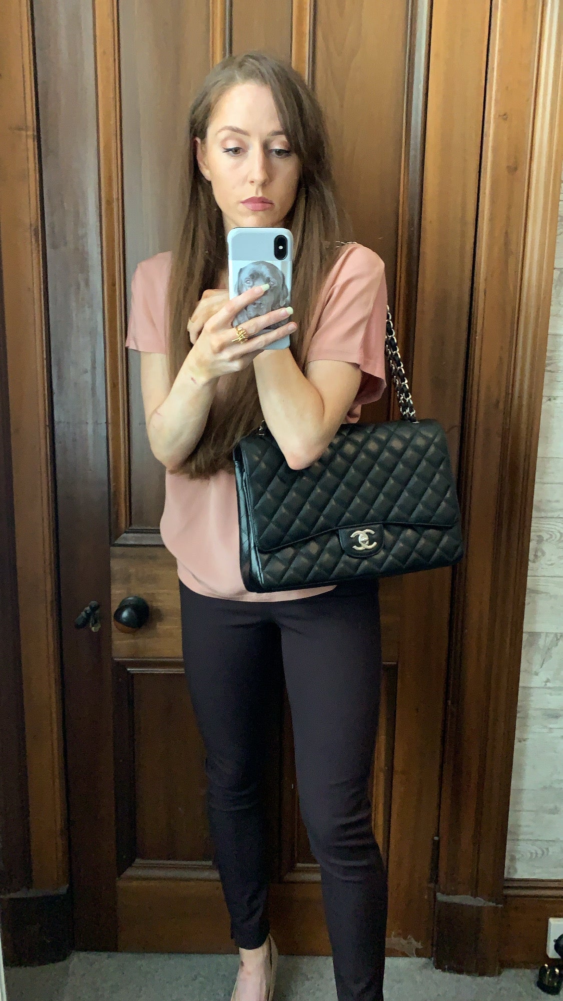 Chanel Maxi Double Flap in Black Caviar