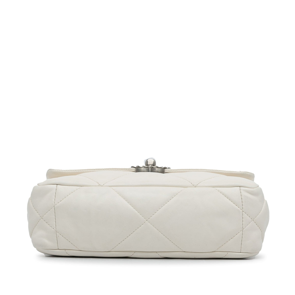 White Chanel Medium Lambskin 19 Flap Satchel