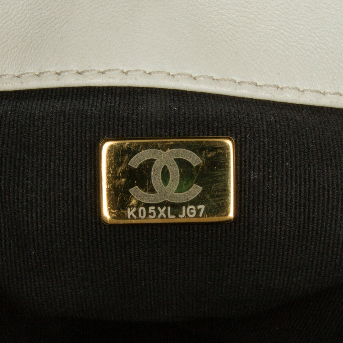 White Chanel Medium Lambskin 19 Flap Satchel