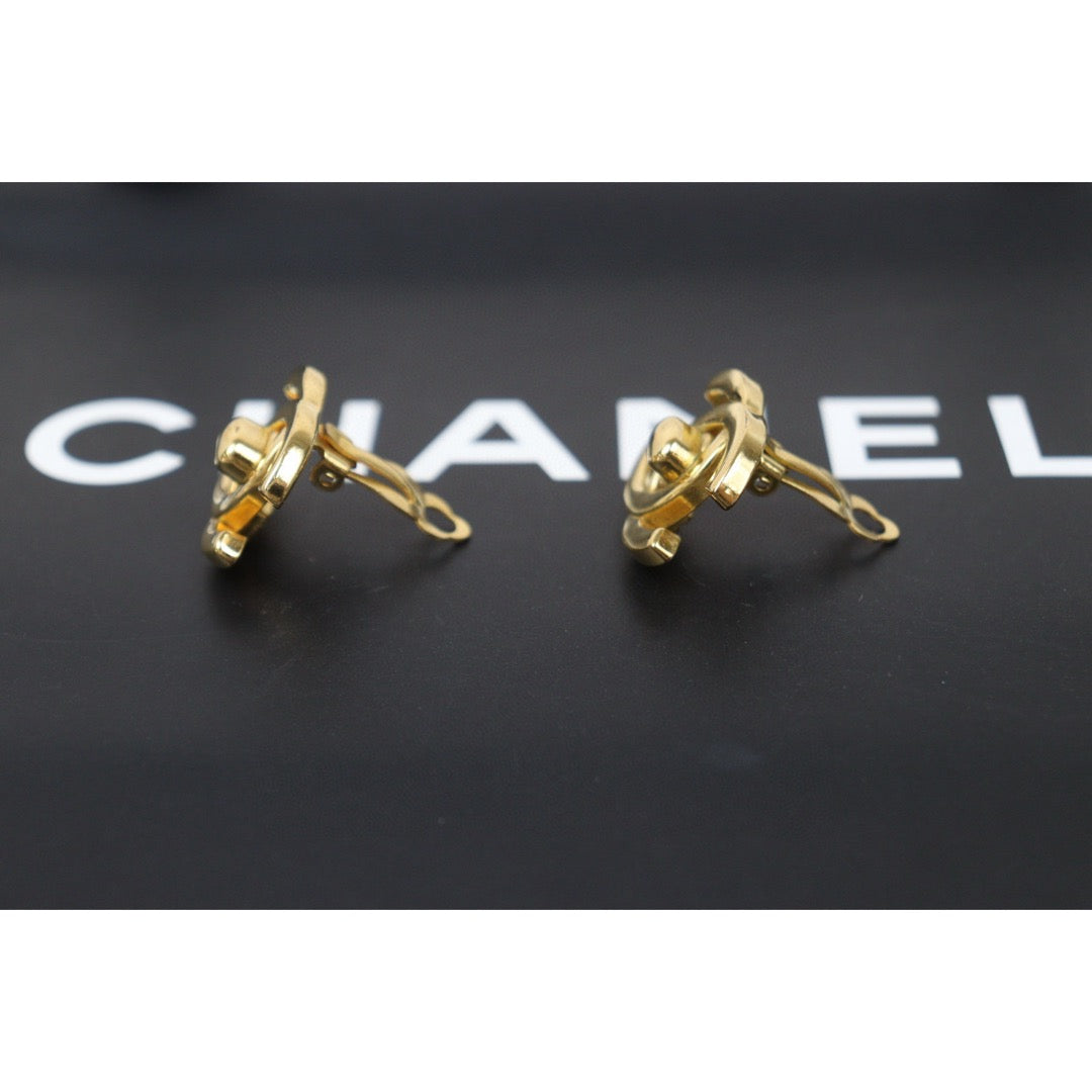 Very Good ( Rank A)｜CHANEL Vintage 18K Gold Plating Earrings  Made In 1996 Year ｜25032708