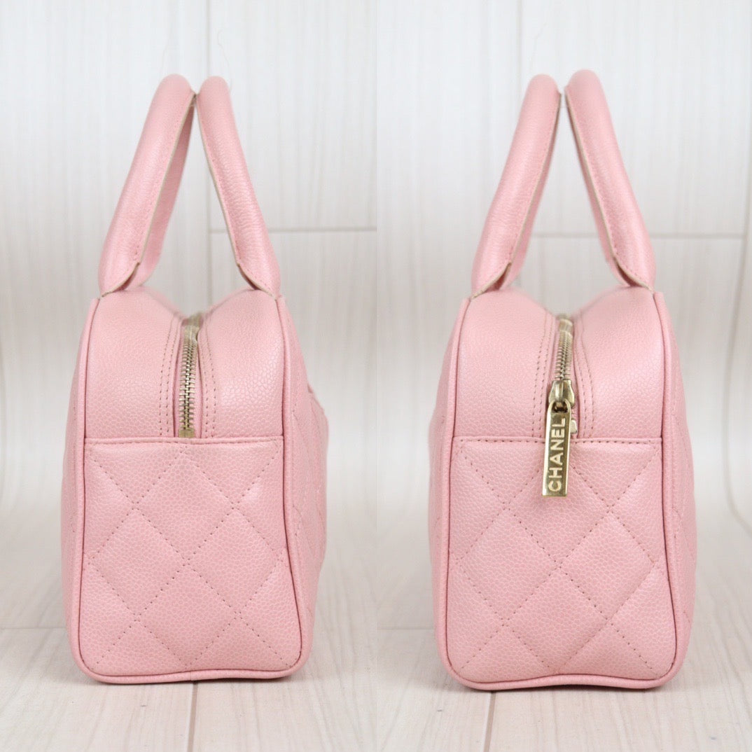 Rank AB ｜ CHANEL Caviar Skin Bowling Bag Pink Made in 2003-2004 Year｜23102812