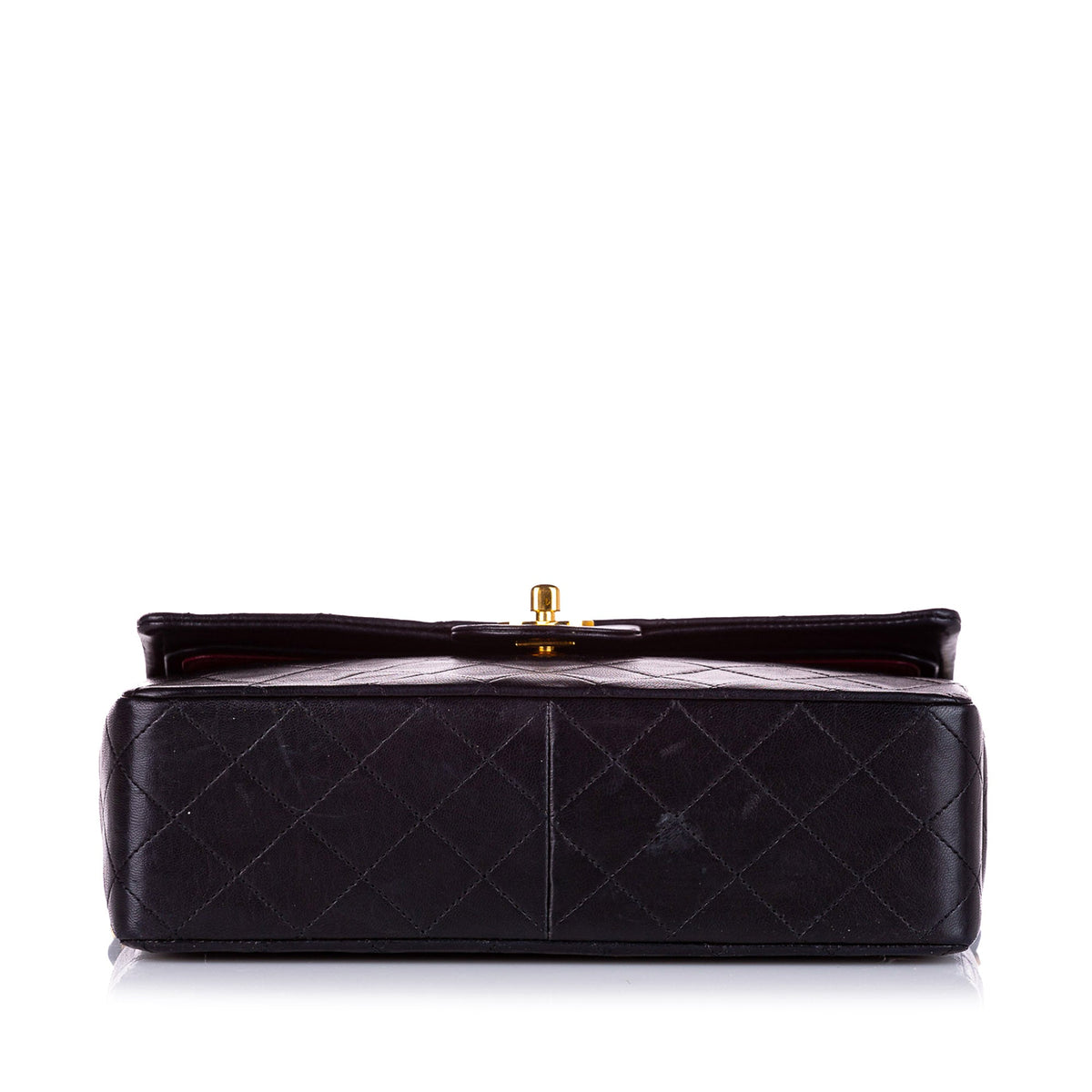 Medium Classic Lambskin Double Flap Bag Black