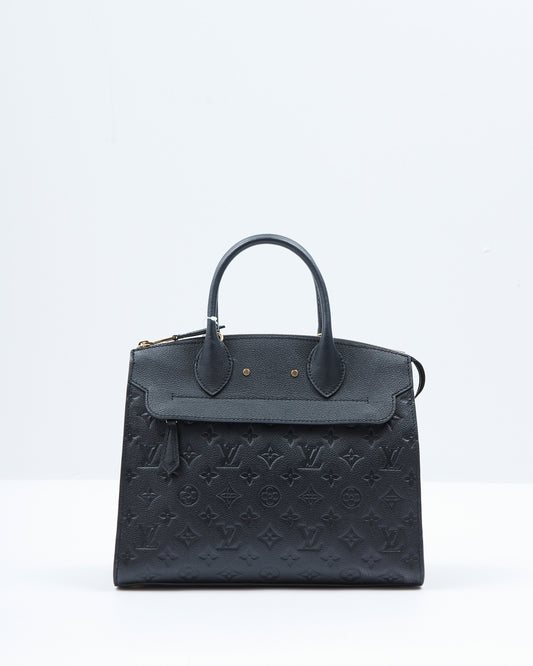 Louis Vuitton Black Monogram Empreinte Pont Neuf MM Bag