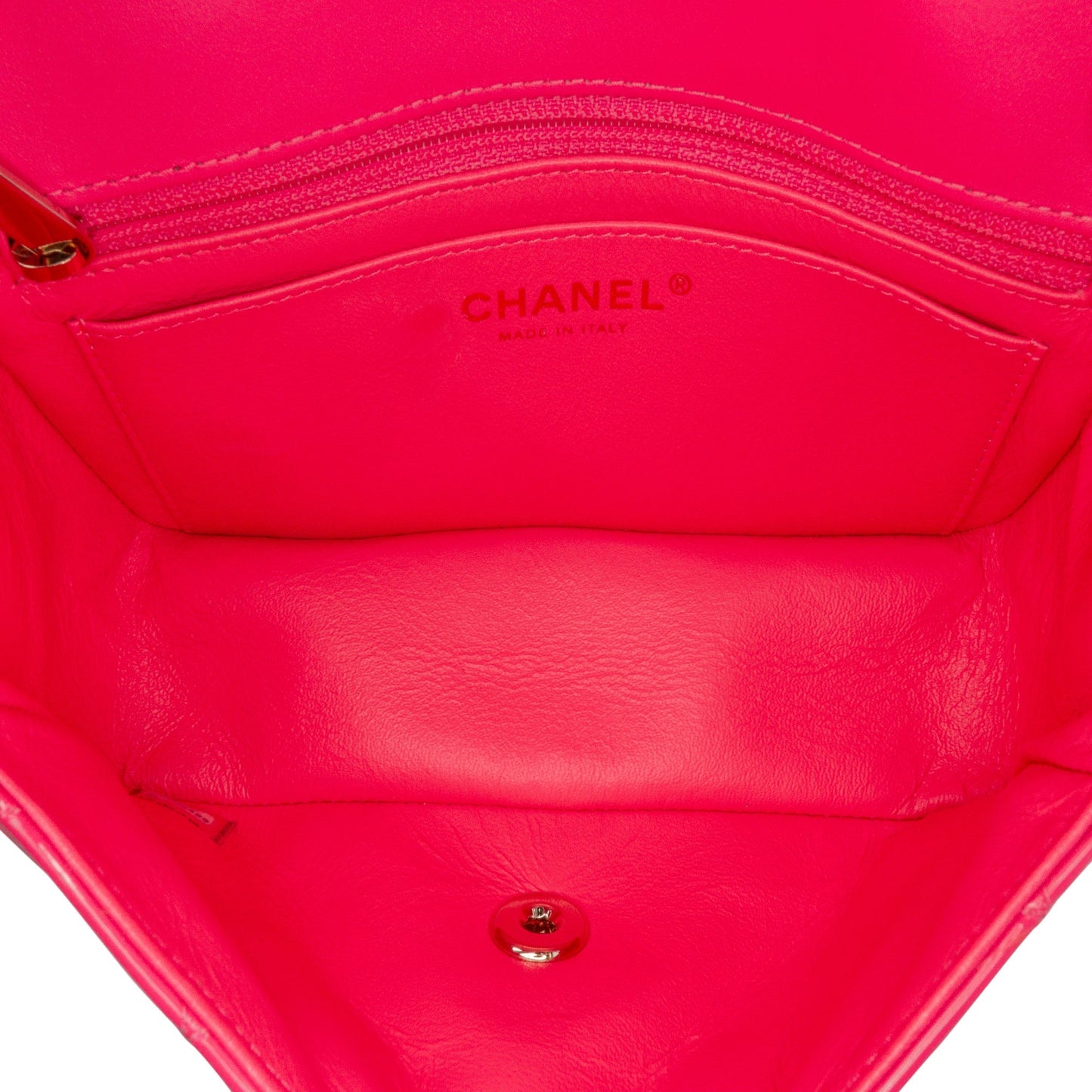 Pink Chanel Mini Rectangular Classic Patent Single Flap Crossbody Bag