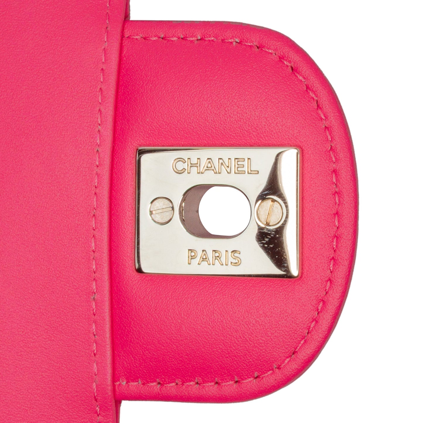 Pink Chanel Mini Rectangular Classic Patent Single Flap Crossbody Bag