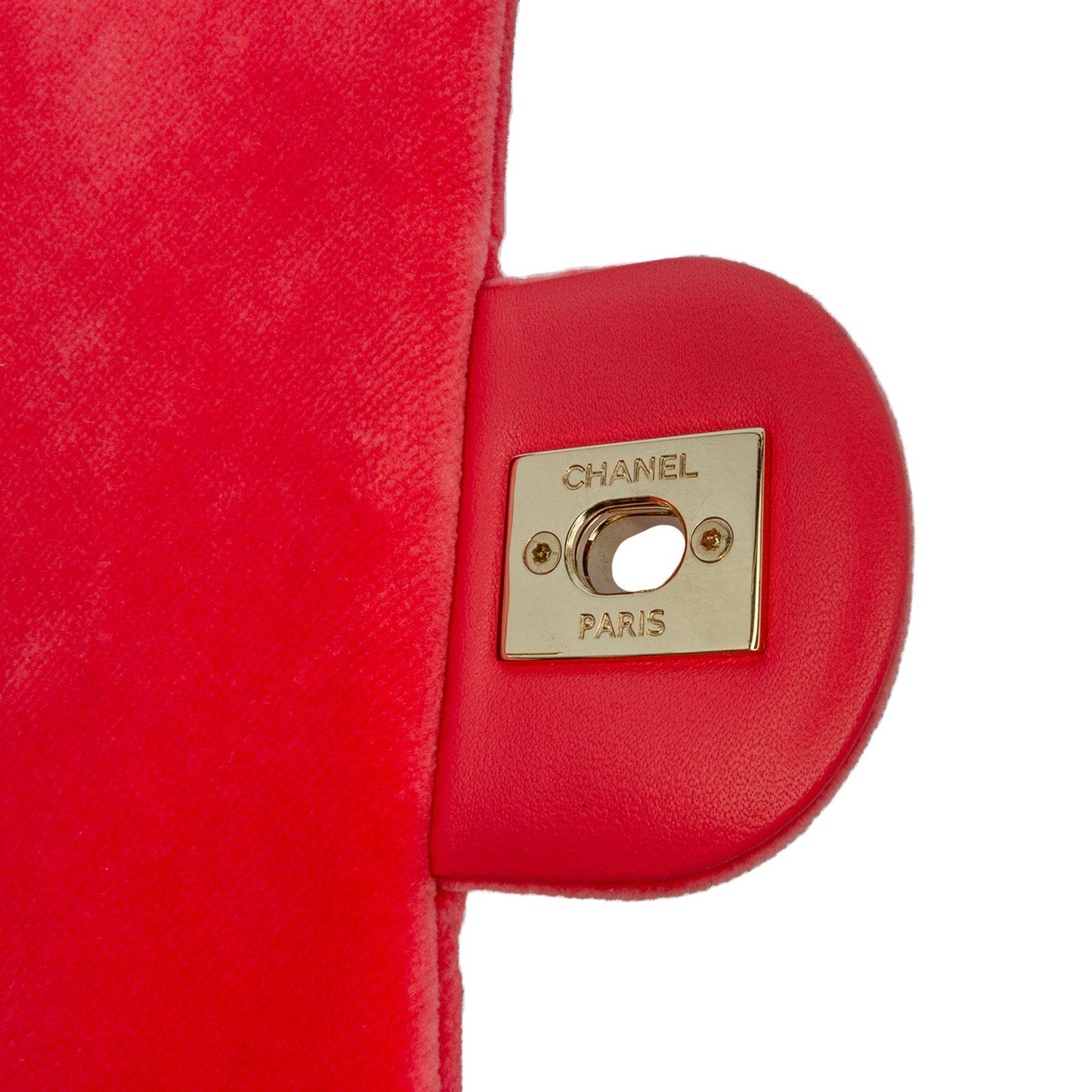 Red Chanel Mini Rectangular Velvet Pearl Crush Flap Crossbody Bag