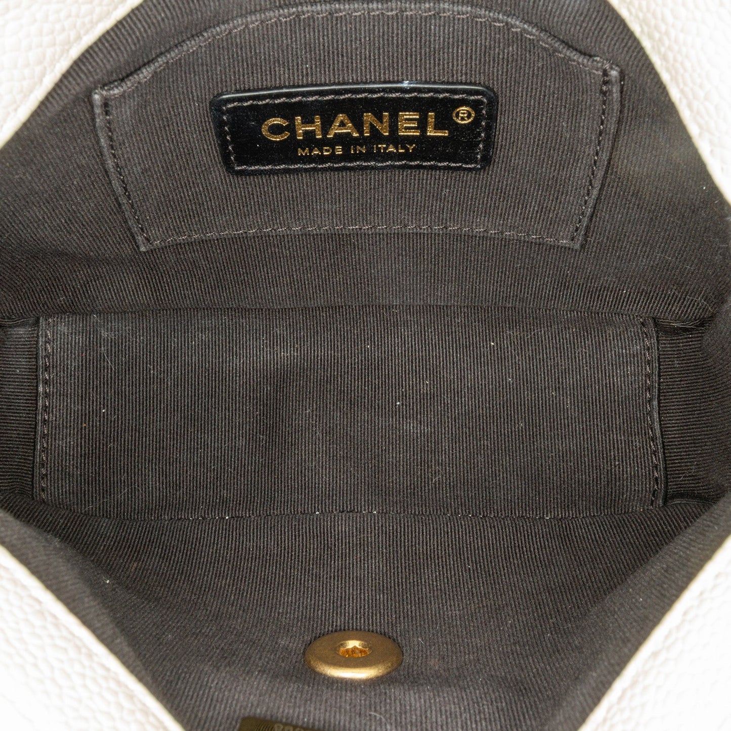 White Chanel Small Quilted Caviar Twist Your Buttons Flap Crossbody Bag
