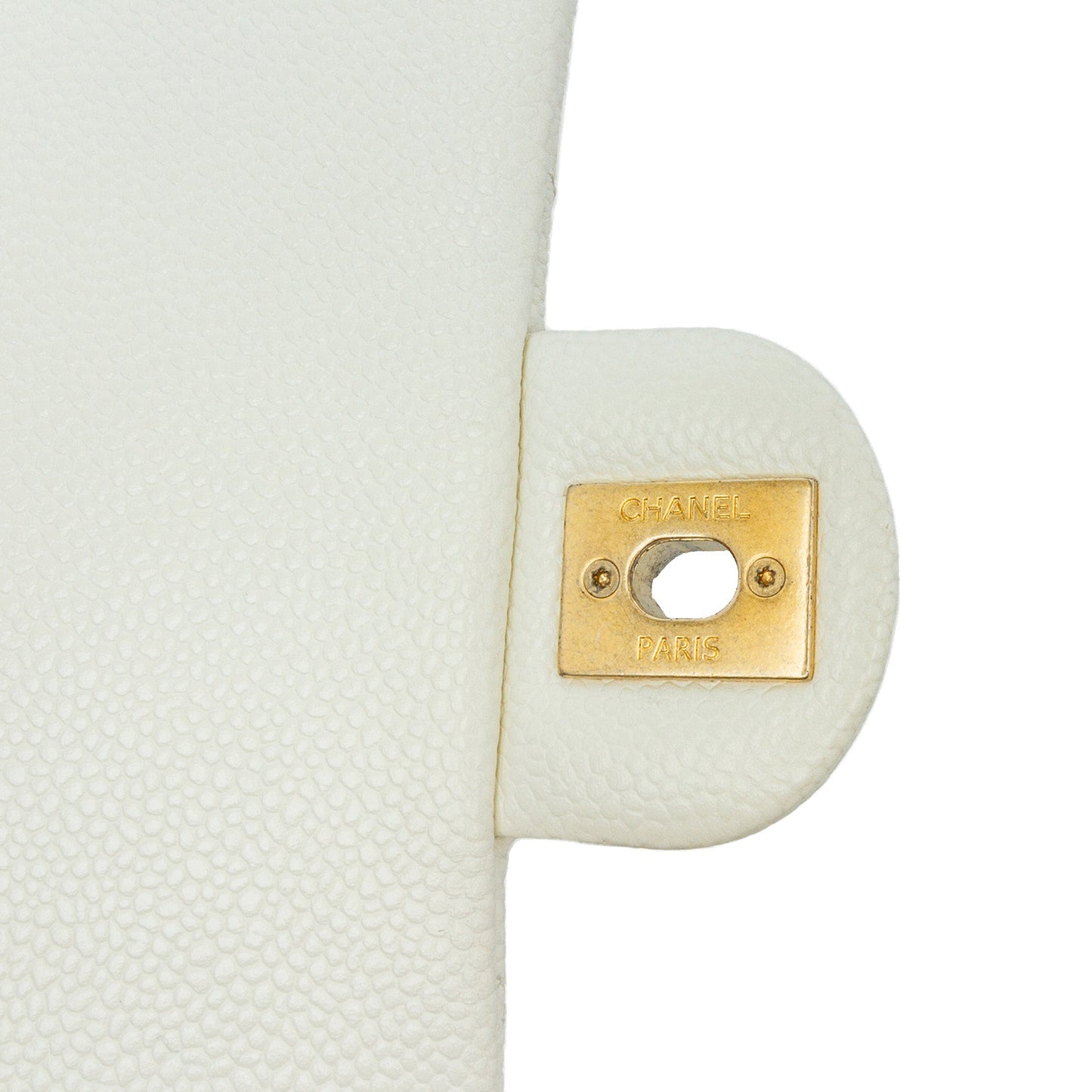 White Chanel Small Quilted Caviar Twist Your Buttons Flap Crossbody Bag