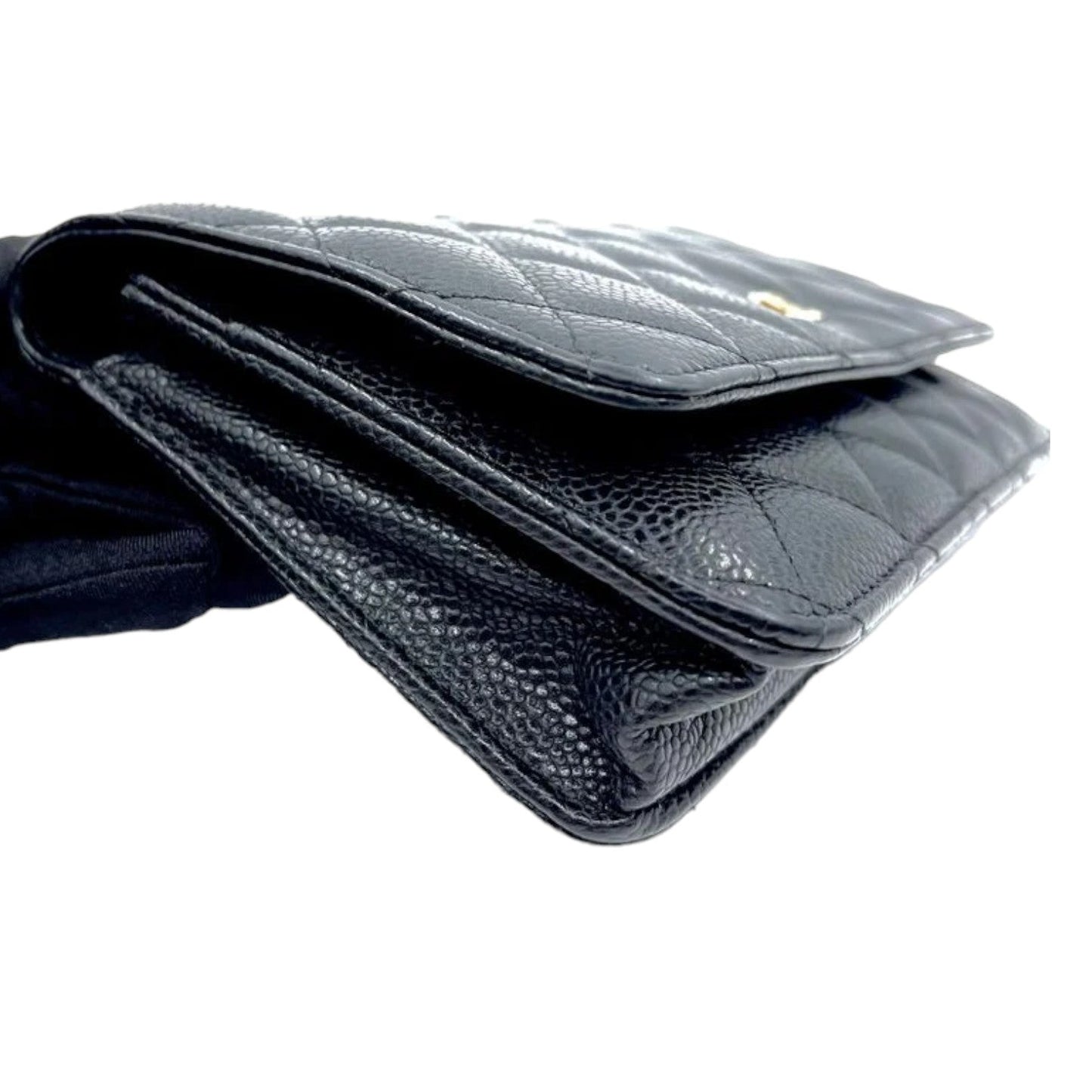 Wallet On Chain WOC Caviar Quilted Black GHW