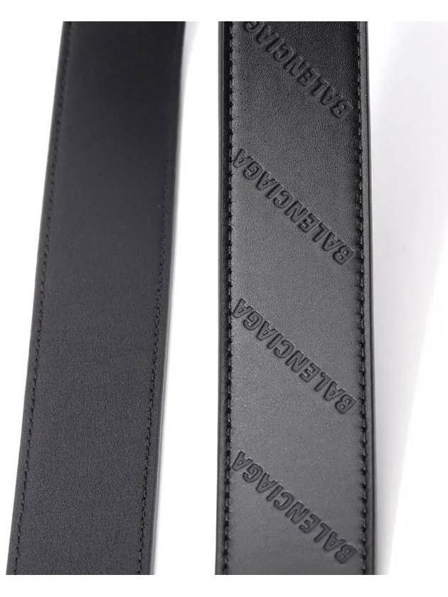 Luxury Balenciaga  BB Logo Leather Belt Black