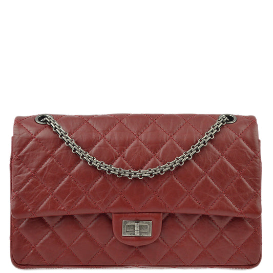 Chanel Red Calfskin 2.55 Classic Double Flap Shoulder Bag