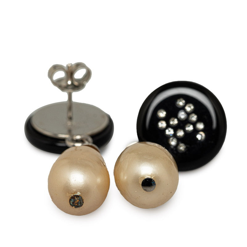 Chanel Coco Rhinestone Pearl Swingpiece Black Metal  Chanel