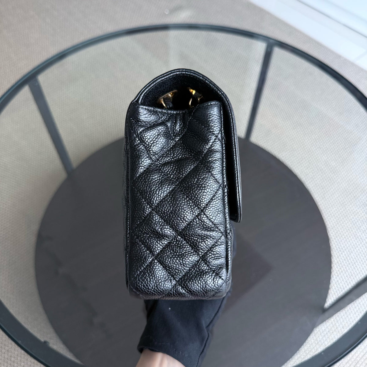 Chanel Seasonal Two-Tone Flap - Caviar 28CM Quilted Black Gold Hardware Series 21