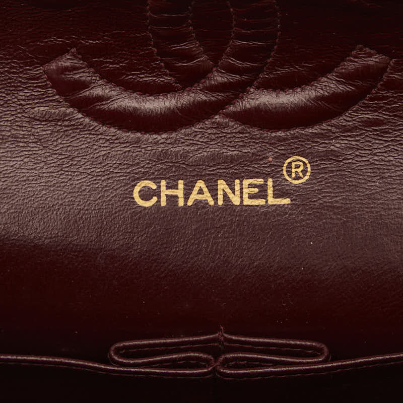 Chanel Matrases 25 Double Flap Chain Shoulder Bag Black Leather  Chanel