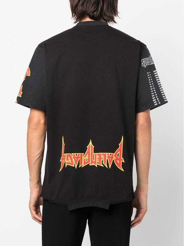 Luxury Balenciaga  Speed Hunter Upside Down Oversized Short Sleeve T-shirt Black