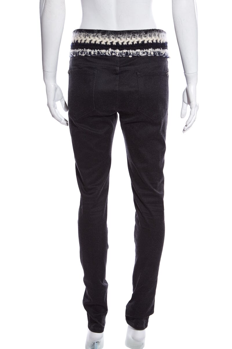 Chanel Grey Tweed Waistband Jeans SZ 42