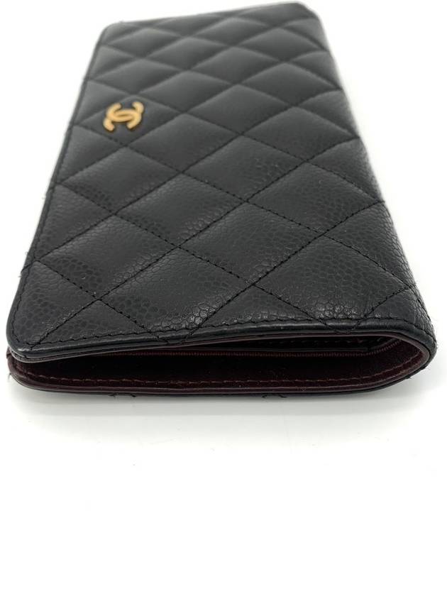 Caviar gold logo long wallet Chanel