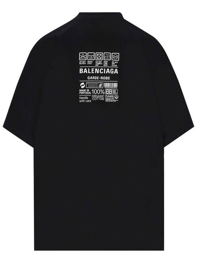 Luxury Balenciaga  Care Label Print Short Sleeve T-Shirt Black