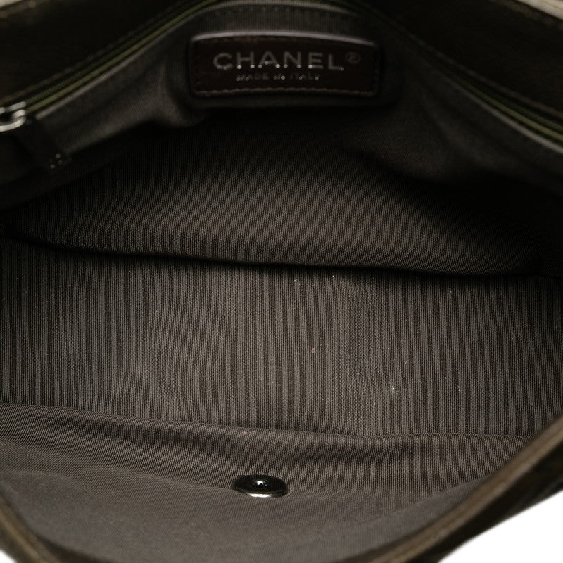 Chanel Matrasse Chain Shoulder Bag Khaki Grey Caviar S  Chanel