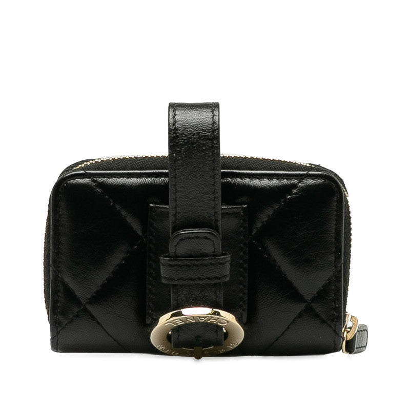 Chanel Matrace Coincase  Cocktail Belt Black Leather  CHANEL