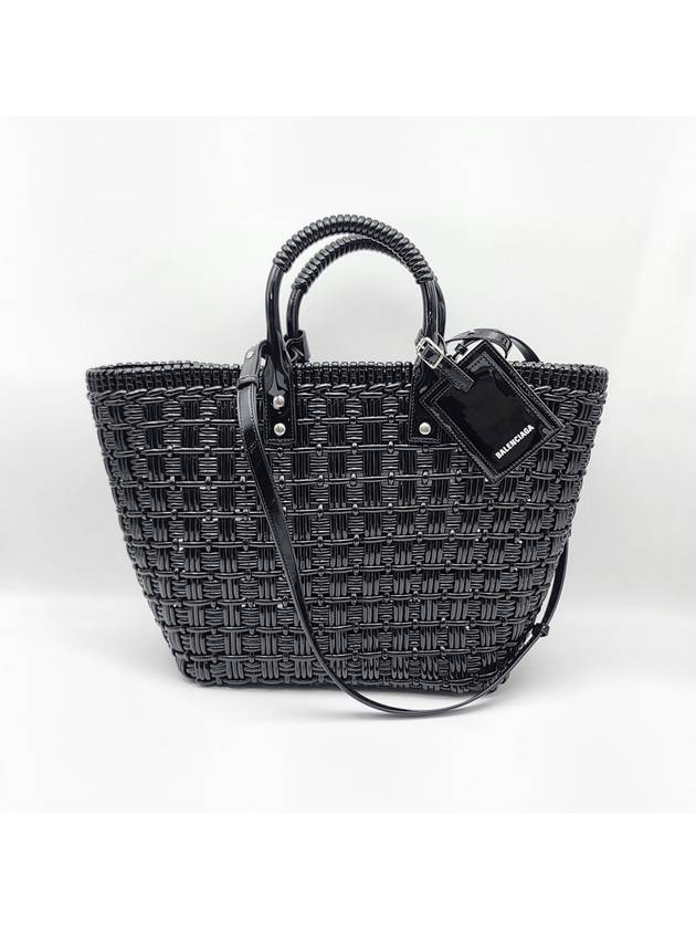 Luxury Balenciaga  Bistro Strap Basket Small Tote Bag Black