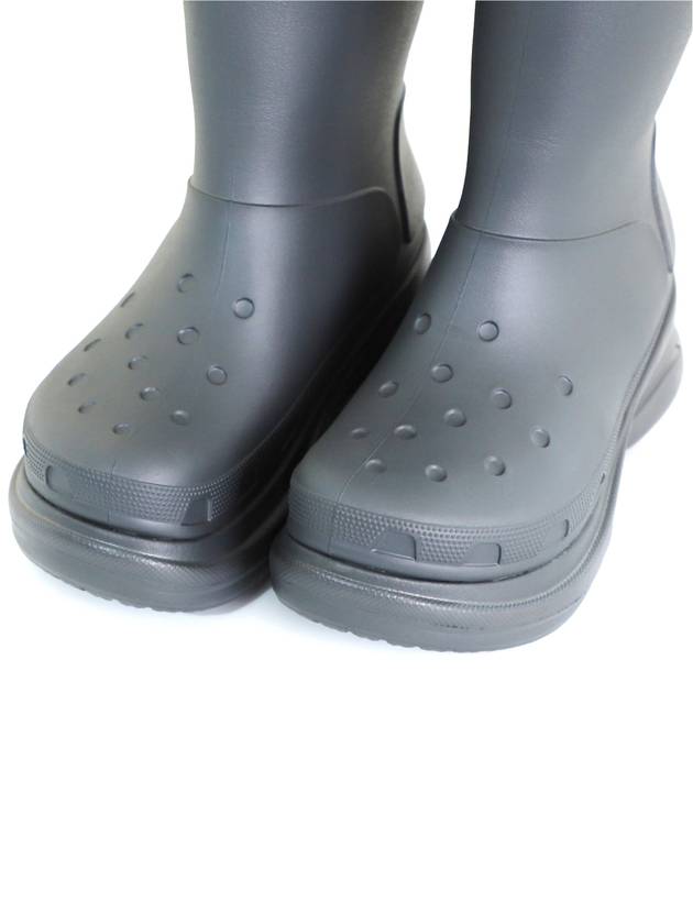 Luxury Balenciaga  42 BB x Crocs Men s Clog Logo Rubber Boots Gray