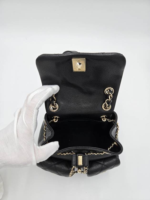 Duma Two Pocket Small Caviar Backpack Black Chanel