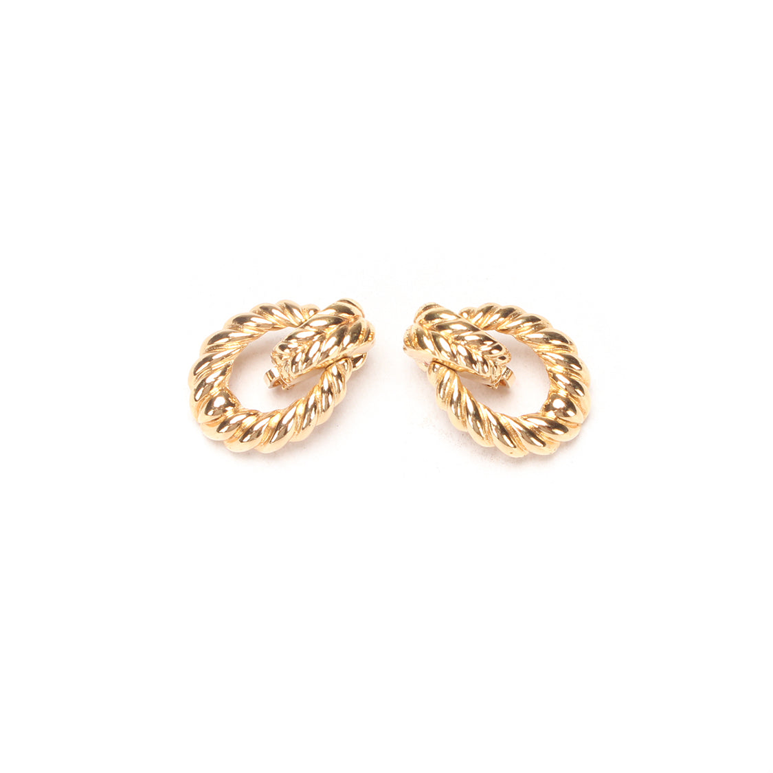 DIOR Twisted Puff Door Knocker Earrings