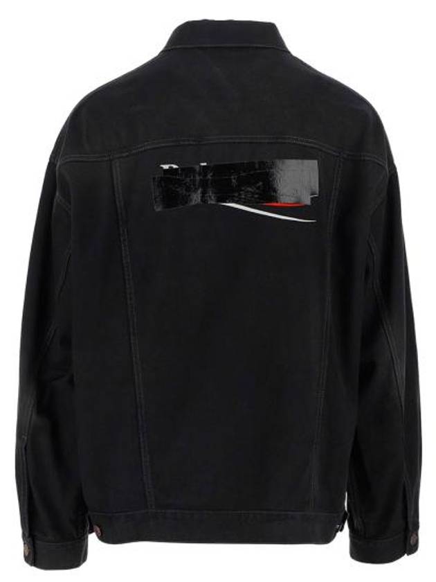 Luxury Balenciaga  Political Campaign Logo Oversized Denim Jacket Black