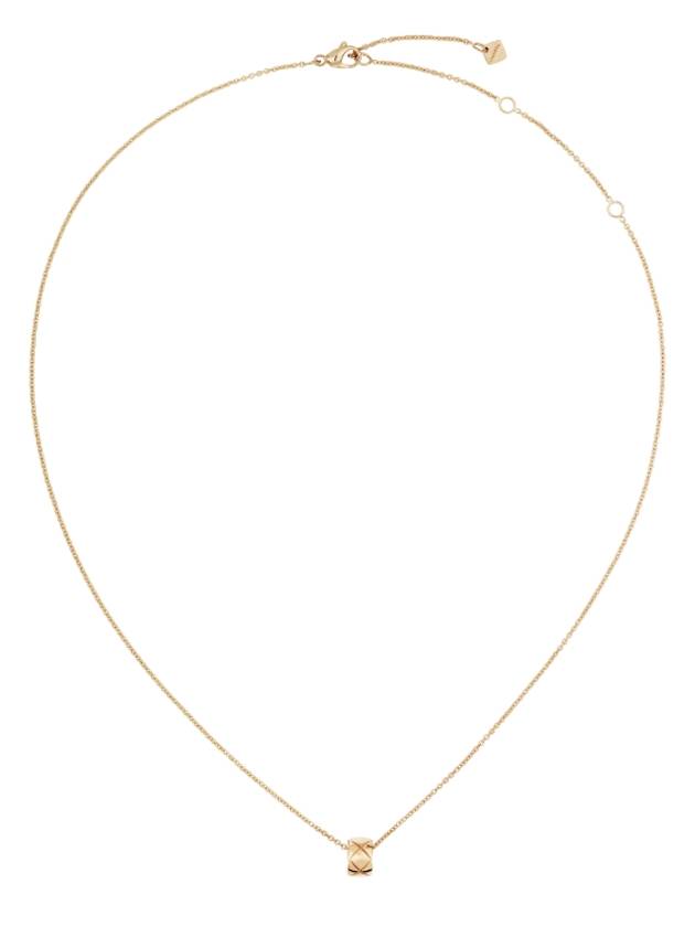 Coco Crush Quilted Motif 18K Necklace Gold Chanel
