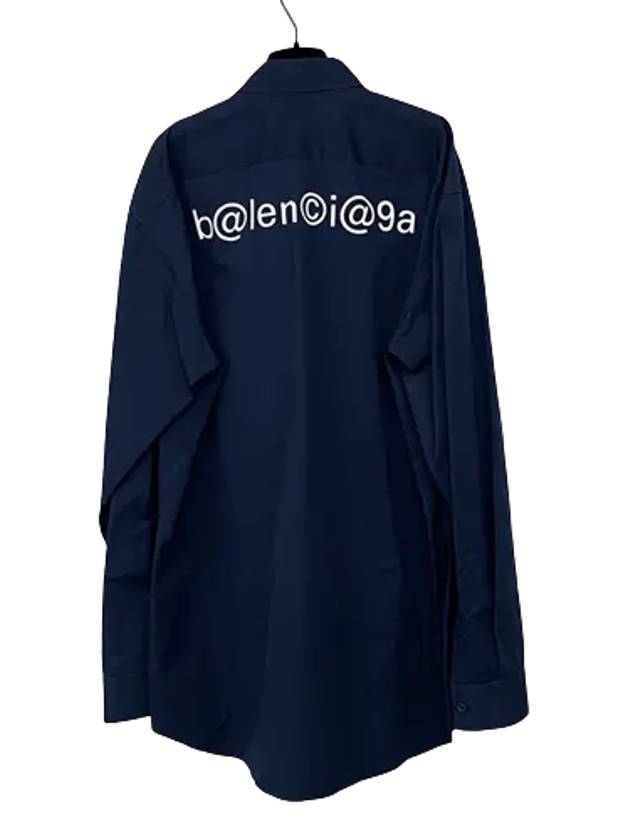 Luxury Balenciaga  Back Logo Long Sleeve Shirt Navy
