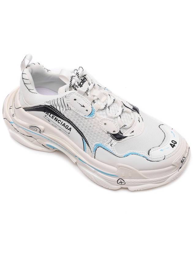 Luxury Balenciaga  Triple S Sketch All Over Logo Low Top Sneakers White