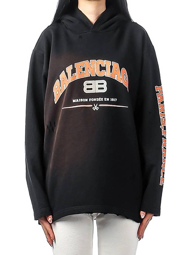 Luxury Balenciaga  BB Logo Hoodie Black
