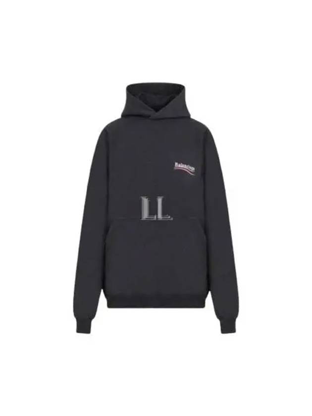 Luxury Balenciaga  Embroidered Logo Cotton Hoodie Grey