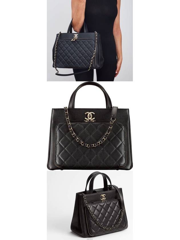 Gold Hardware Small Grained Calfskin Tote Bag Black Chanel
