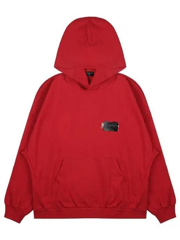 Luxury Balenciaga  Logo Tape Hoodie Red