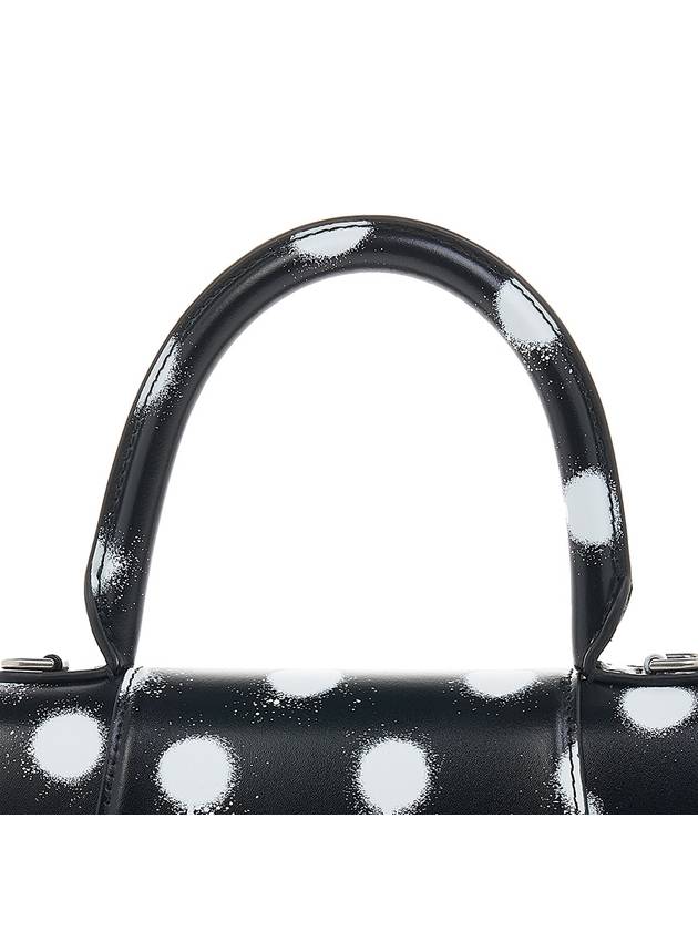 Luxury Balenciaga  Hourglass Small Polka Dot Leather Tote Bag Black