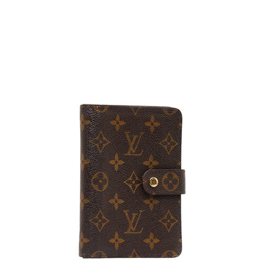 Louis Vuitton Monogram Portepapier Double Fold Wallet M61207 Brown PVC Leather  Louis Vuitton