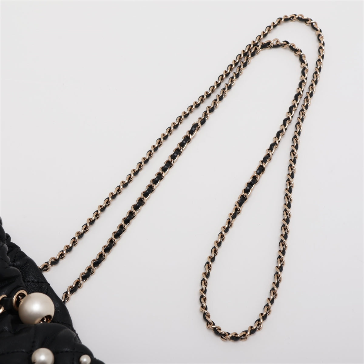 Chanel Matrasse  Handle Shoulder Bag Pearl Black G  31st AS2518