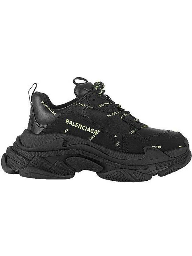 Luxury Balenciaga  All Over Triple S Low Top Sneakers Black