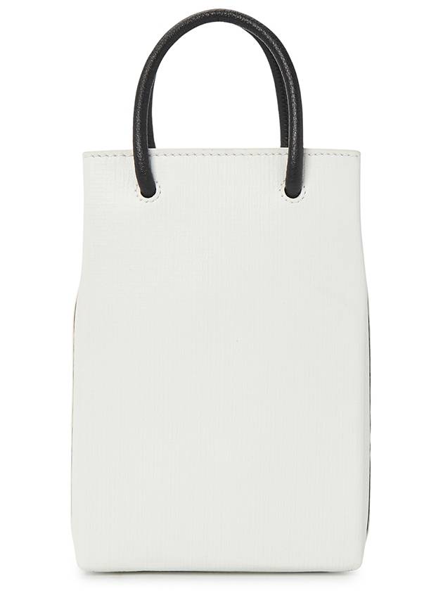 Luxury Balenciaga  Logo Print Phone Holder Small Cross Bag White