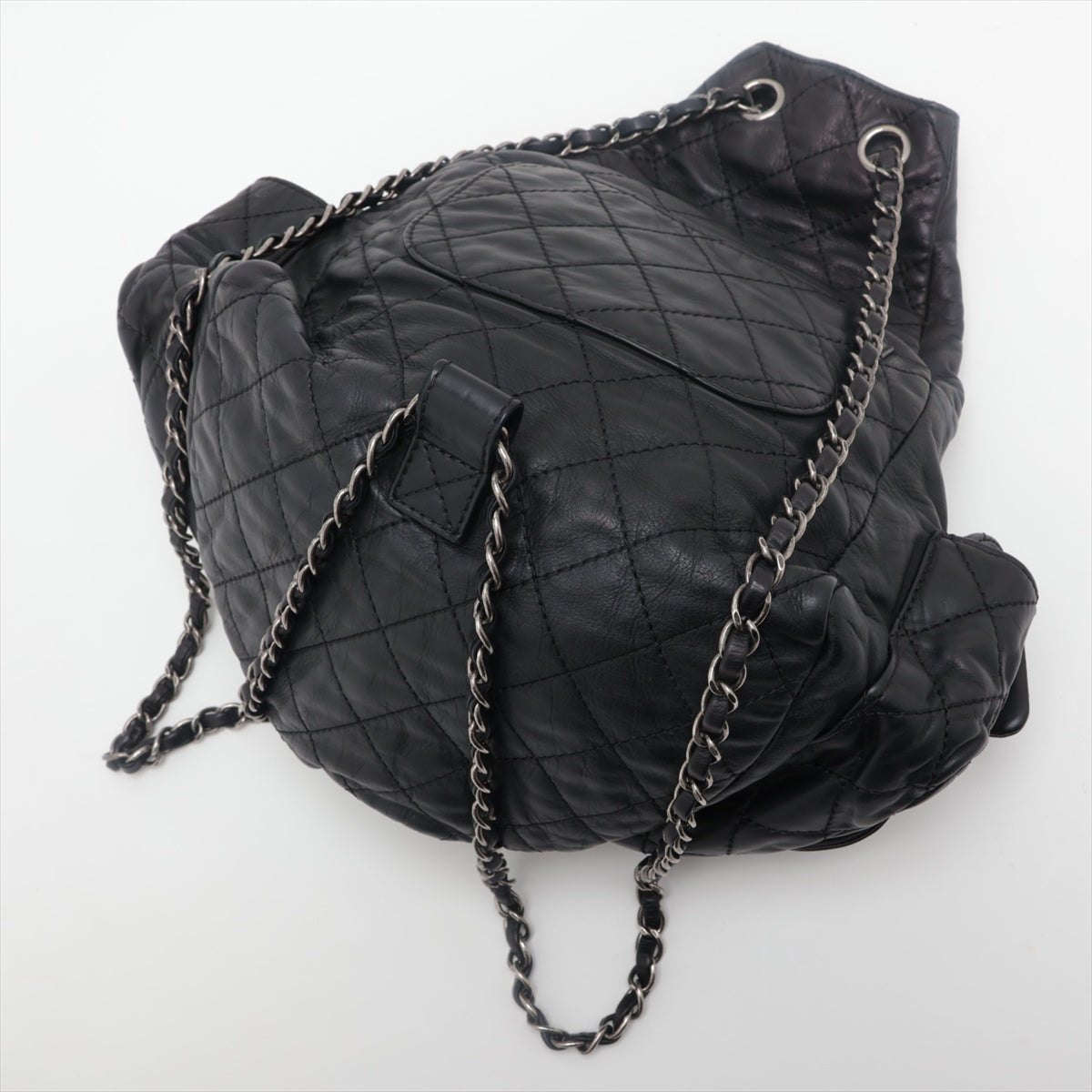 Chanel Matrasse  Chain Rucks Black Gummetal G  17th