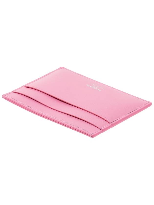 Luxury Balenciaga  Logo Calfskin Card Wallet Pink