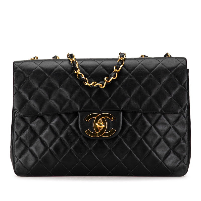 CHANEL DECA MATRASSES 34 COCOMARK CHAIN SHOLDER BAG BLACK Lambskinkin LADY CHANEL CHANEL