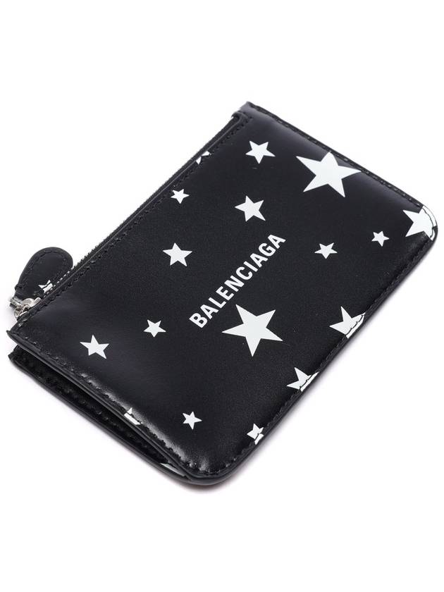 Luxury Balenciaga  Stars And Moon Print Card Wallet Black