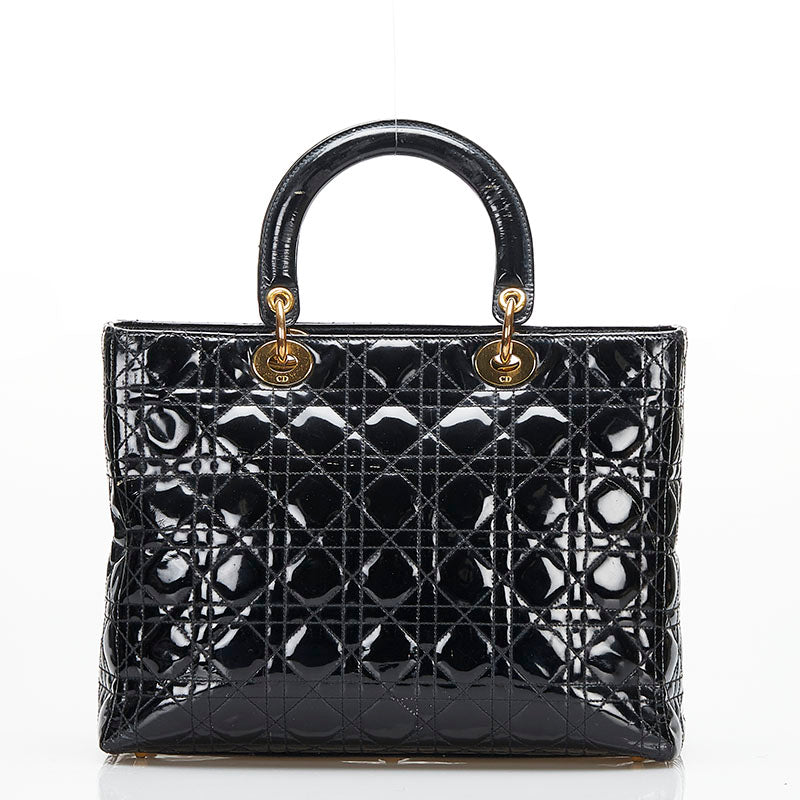 Large Cannage Patent Leather Lady Dior