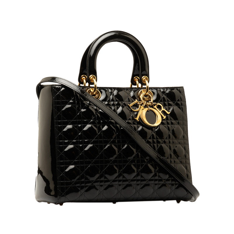 Large Cannage Patent Leather Lady Dior