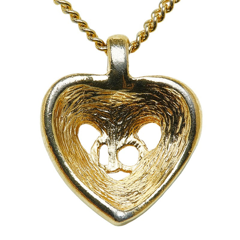 Dior Crystal Heart CD Pendant Necklace Metal Necklace in Excellent condition