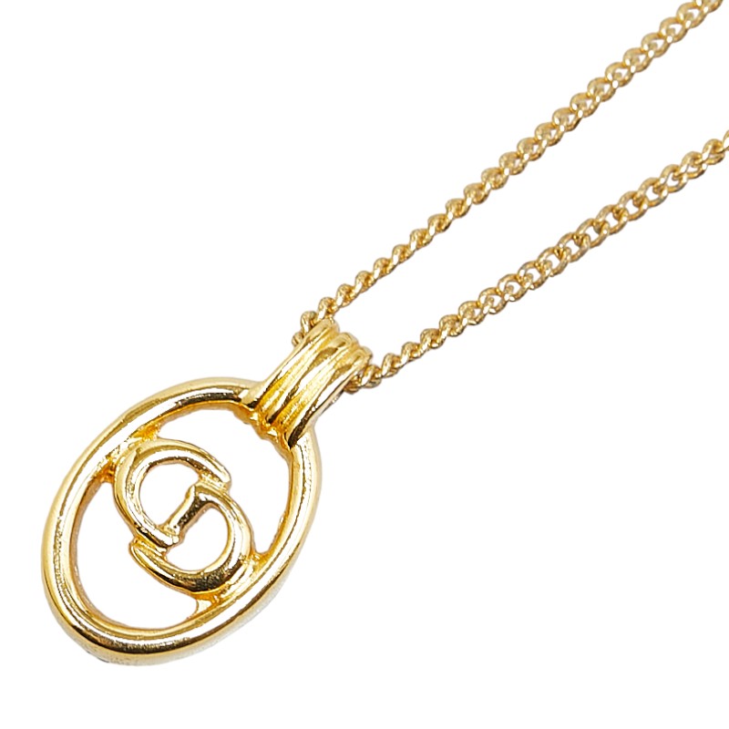 Dior CD Logo Pendant Necklace Metal Necklace in Excellent condition