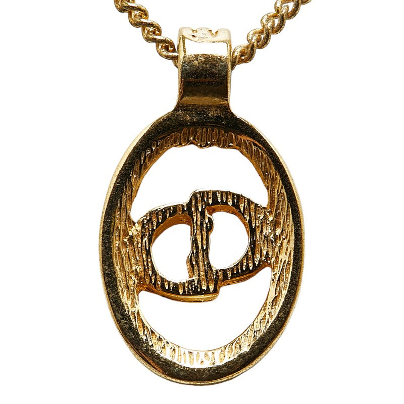 Dior CD Logo Pendant Necklace Metal Necklace in Excellent condition